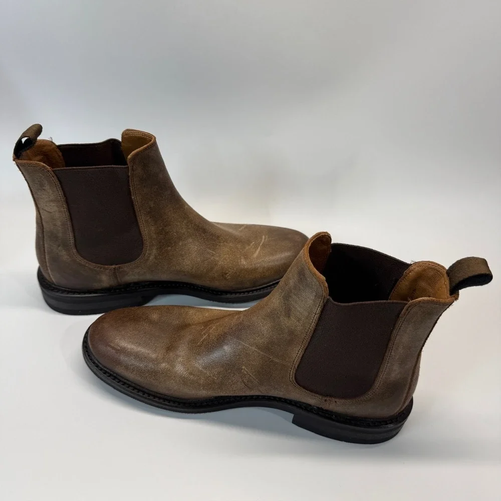 Frye‎ Seth Chelsea Boot Men 9 D Brown Chocolate Patina Classic